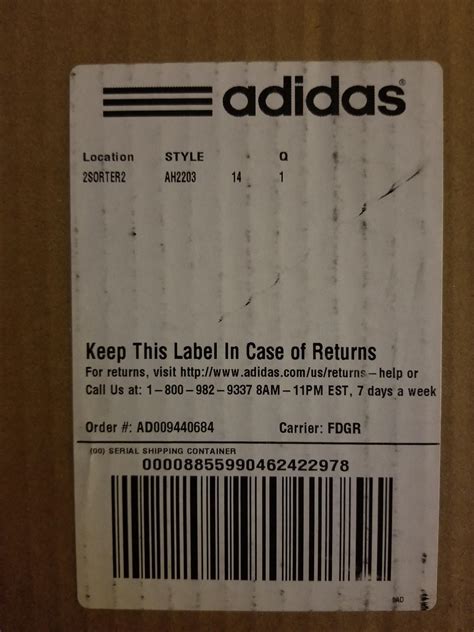 adidas retour adres